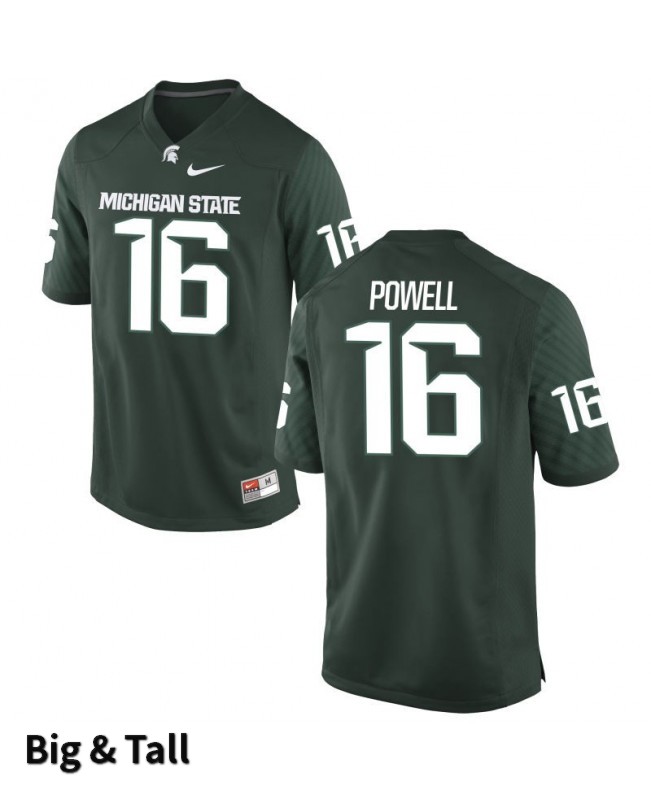 Men's Michigan State Spartans #16 Jalyn Powell NCAA Nike Authentic Green Big & Tall College Stitched Football Jersey TF41F75NU